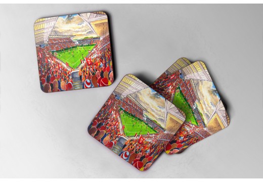 Ashton Gate Stadium Fine Art Glass Coasters - Bristol City FC Ashton Gate Stadium Fine Art Glass Coasters - Bristol City FC